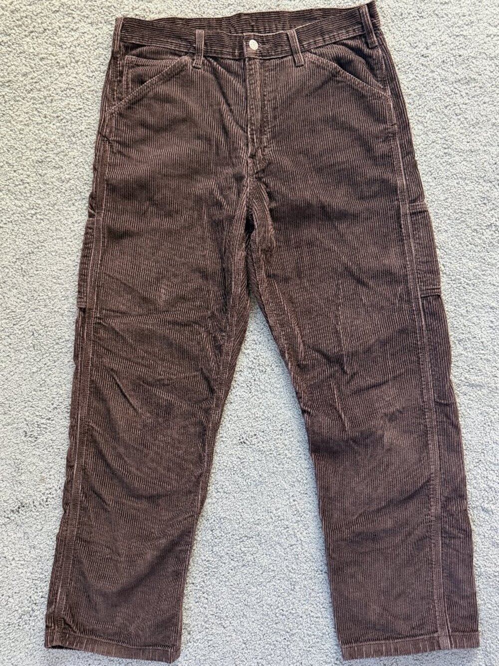 Levi's Workwear Brown Corduroy Carpenter Pants Baggy Fit 33x32 - Excellent Cond.